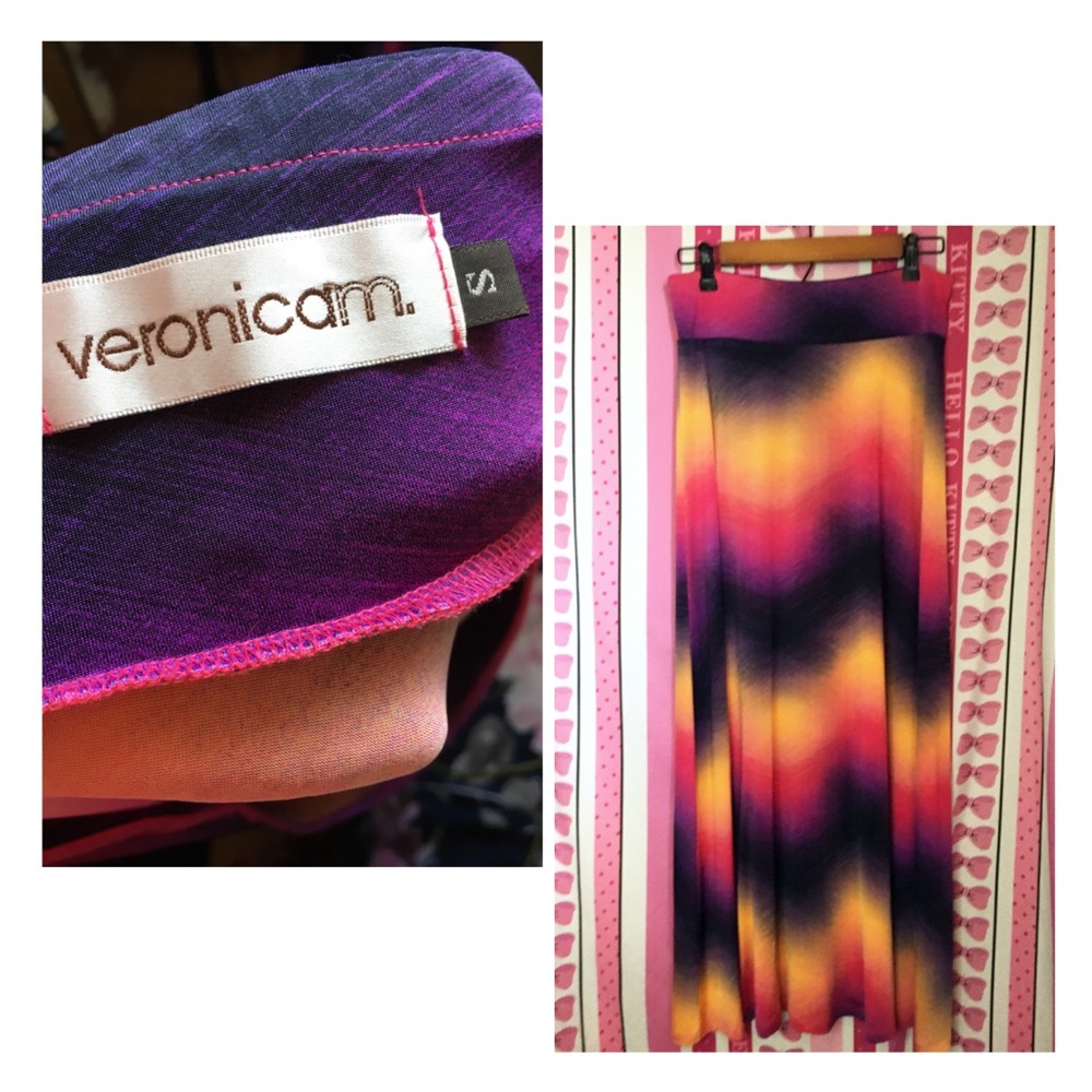 Veronica M Multi Colored Rainbow Maxi Skirt